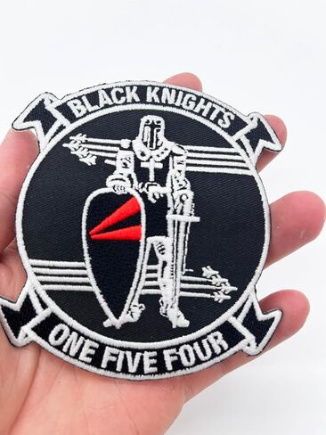 VF-154 Black Knights Glow-in-The-Dark Squadron Patch – F-14 Tomcat Atsugi Heritage – شعار دائري مخيط مقاس 4 بوصات مع دعم بلاستيكي – رقعة مقاتلة تابعة للبحرية الأمريكية مضيئة ضوئيًا in Saudi Arabia