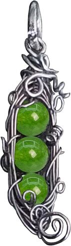 بازلاء اليشم الأخضر القابلة للتخصيص في قرنة PeaPod (1،2،3،4،5 أو 6) سلك قلادة ملفوف بالفولاذ / الفضة / النحاس / البرونز / النحاس / التيتانيوم / الحديد الأسود / الذهب عيار 14 / الذهب الوردي عيار 14 قيراط / النيوبيوم الأسود in Kuwait