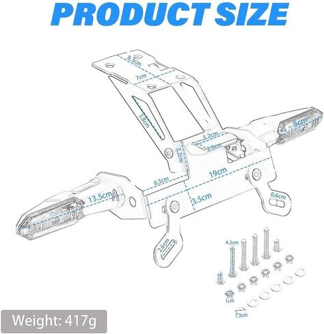 مزيل الحاجز متوافق مع NINJA650 EX650 Z650 ER650 2017-2024، Ninja650 Tail Tidy Kit المجهز بلوحة ترخيص مثبتة على ضوء خلفي LED مؤشر إشارة الانعطاف (شفاف) in Kuwait