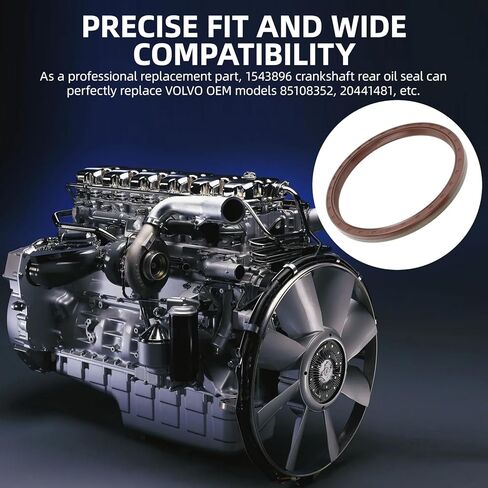 1543896 20441481 85108352 الختم الخلفي للعمود المرفقي/ختم عمود الإدخال لمحرك فولفو D13 Mack MP8، الختم الرئيسي الخلفي للخدمة الشاقة ومجموعة استبدال ختم عمود إدخال ناقل الحركة in Kuwait