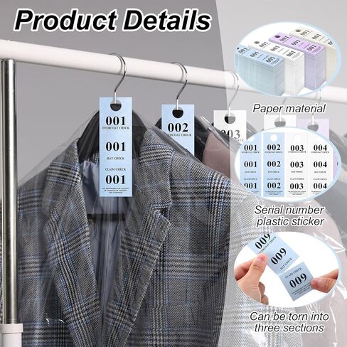 2000 قطعة من المعطف والقبعة، تذاكر التحقق من التذاكر، معطف ورقي ملون، أرقام معطف الغرفة، علامات التحقق من تذكرة المطالبة، أزرق وردي أصفر وأبيض in Kuwait