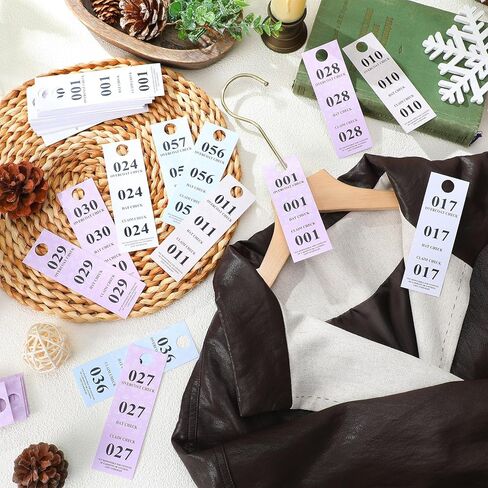 2000 قطعة من المعطف والقبعة، تذاكر التحقق من التذاكر، معطف ورقي ملون، أرقام معطف الغرفة، علامات التحقق من تذكرة المطالبة، أزرق وردي أصفر وأبيض in Kuwait