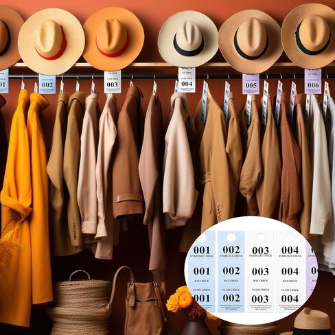 2000 قطعة من المعطف والقبعة، تذاكر التحقق من التذاكر، معطف ورقي ملون، أرقام معطف الغرفة، علامات التحقق من تذكرة المطالبة، أزرق وردي أصفر وأبيض in Kuwait