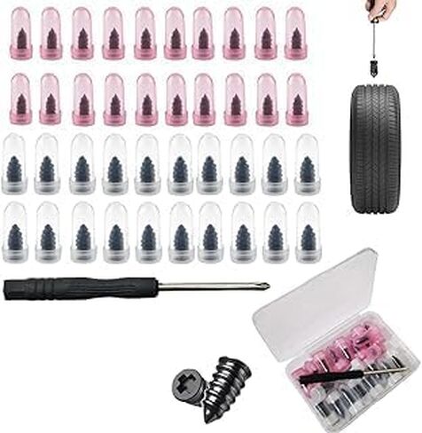 Tire Repair Rubber Nails Kit with 2 Sizes, 2026 New Vacuum Tire Repair Rubber Nail, Tire Rubber Nails Tool, Fast Self-Service Tire Repair Tools for Car, Motorcycle, Truck, Bike (40Pcs) in Saudi Arabia