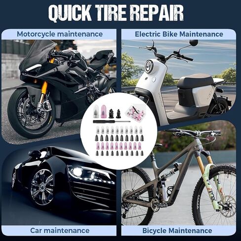 Tire Repair Rubber Nails Kit with 2 Sizes, 2026 New Vacuum Tire Repair Rubber Nail, Tire Rubber Nails Tool, Fast Self-Service Tire Repair Tools for Car, Motorcycle, Truck, Bike (40Pcs) in Saudi Arabia