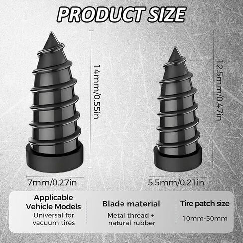 Tire Repair Rubber Nails Kit with 2 Sizes, 2026 New Vacuum Tire Repair Rubber Nail, Tire Rubber Nails Tool, Fast Self-Service Tire Repair Tools for Car, Motorcycle, Truck, Bike (40Pcs) in Saudi Arabia