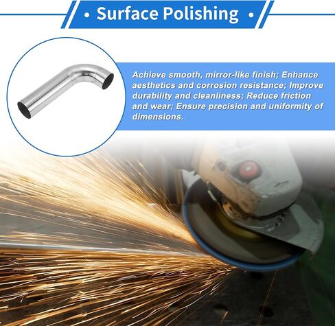 2.25" OD 90 Degrees Mandrel Bend Elbow T304 Stainless Steel Exhaust Tube Pipe Piping Surface Polishing Silver Tone in Saudi Arabia