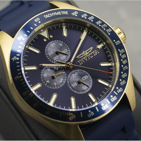 Invicta Men's Aviator 45mm Silicone Quartz Watch, Blue (Model: 38403) in Saudi Arabia