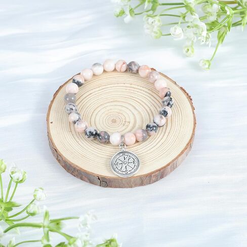 MollyQueen Compass Bracelet Coworker Leaving Gifts for Women Goodbye Gifts for Coworkers Farewell Gifts Natural Stone Bead Bracelet in Saudi Arabia