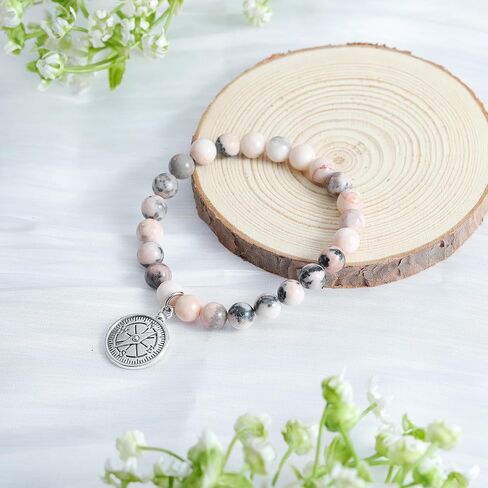 MollyQueen Compass Bracelet Coworker Leaving Gifts for Women Goodbye Gifts for Coworkers Farewell Gifts Natural Stone Bead Bracelet in Saudi Arabia