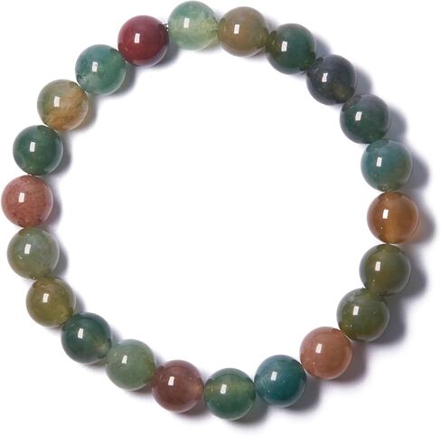 8mm Bold Real Natural Crystal Beaded Bracelet with Mystery Crystal Pendant (Multiple Wrist Sizes) | Large Gemstone Handmade Stretchy Healing Energy Protection Meditation Jewelry Gift for Men Women in Kuwait