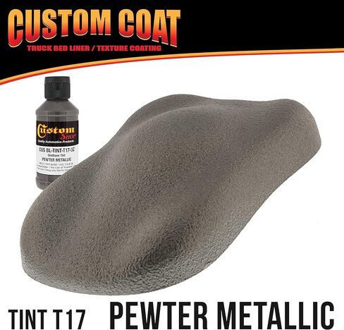 Custom Coat Pewter Metallic 1 Gallon Urethane Spray-On Truck Bed Liner Kit -Easy Mixing, Just Shake, Shoot - Professional Durable Textured Protective Coating, Prevent Stop Rust - Car, Auto Equipment in Saudi Arabia