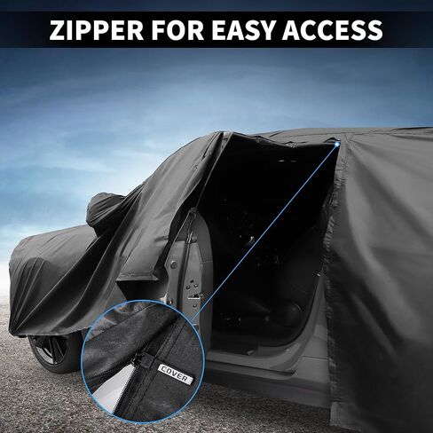 X AUTOHAUX Car Cover Outdoor Waterproof Sun Rain Snow Hail Protection with Left Side Door Zipper 210D-PU for Lexus TX in Saudi Arabia