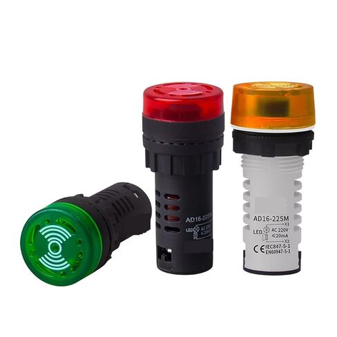 LED Flash Buzzer AD16-22sm AC/DC 220V24V12V Loud Intermittent Sound and Light Alarm(Red 22MM ACDC12V) in Saudi Arabia