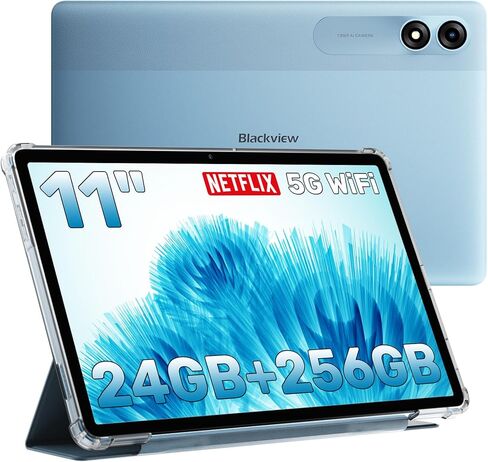 Blackview Android 15 Tablet with Gemini Ai, Android Tablet 11 inch with 24GB+256GB/2TB TF, 5G WiFi Tablets, Octa Core CPU, 8200mAh, 2K Incell Screen, 13MP+8MP Camaras/Face ID, Gray in Kuwait