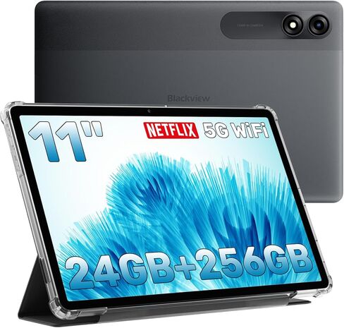 Blackview Android 15 Tablet with Gemini Ai, Android Tablet 11 inch with 24GB+256GB/2TB TF, 5G WiFi Tablets, Octa Core CPU, 8200mAh, 2K Incell Screen, 13MP+8MP Camaras/Face ID, Gray in Saudi Arabia