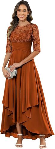 Elegant Mother of The Bride Dresses Long Chiffon Lace Applique Formal Dress for Women in Kuwait