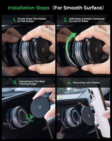 MRGLAS for 15W MagSafe Car Mount Charger, Vacuum Magnetic Wireless Car Charger for iPhone 17 Pro Max Accessories, Suction Cup Phone Mount Charger for iPhone 16 16e 15 14 13 with MagSafe Case in Kuwait