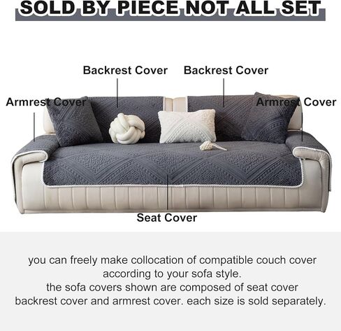 vctops Boho Plush Sofa Couch Covers Geometric Jacquard Fuzzy Couch Cover for Dogs Soft Non Slip Sectional Sofa Slipcover Cozy Washable Furniture Protector for Kids, Pets (Dark Grey,28"x70") in Saudi Arabia