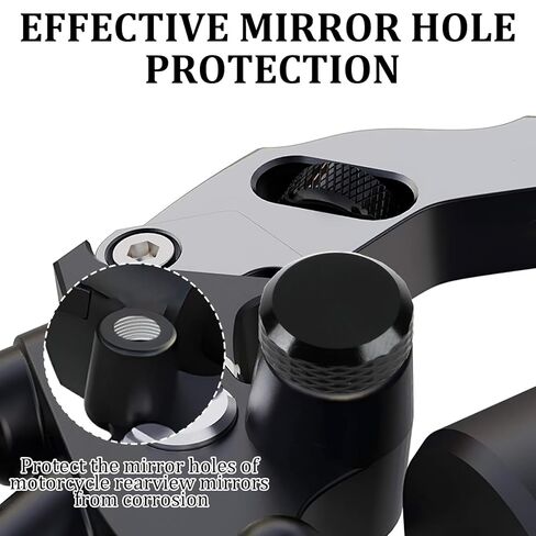 4 PCS Motorcycle Mirror Hole Plug M10x1.25, Universal Aluminum Motorcycle Rear View Mirror Screws, Compatible with Most Motorcycle(Honda,Yamaha, Kawasaki, Suzuki,Ducati) ATV and Bike Etc(Black) in Kuwait