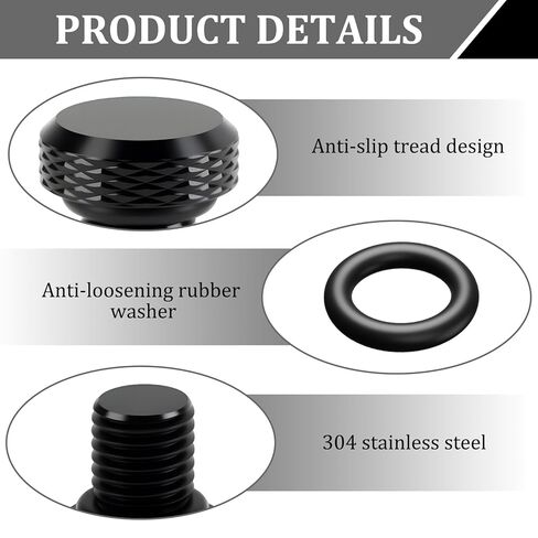 4 PCS Motorcycle Mirror Hole Plug M10x1.25, Universal Aluminum Motorcycle Rear View Mirror Screws, Compatible with Most Motorcycle(Honda,Yamaha, Kawasaki, Suzuki,Ducati) ATV and Bike Etc(Black) in Kuwait