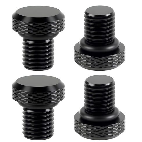 4 PCS Motorcycle Mirror Hole Plug M10x1.25, Universal Aluminum Motorcycle Rear View Mirror Screws, Compatible with Most Motorcycle(Honda,Yamaha, Kawasaki, Suzuki,Ducati) ATV and Bike Etc(Black) in Kuwait
