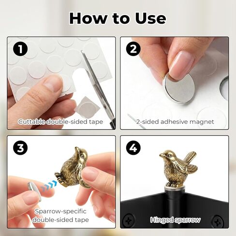 9 Pcs Sparrow Hinge Heads Decorative Topper Set, Vintage Bird Door Hinge Decorative Topper for Hinges Cabinets Shelves Etc in Kuwait