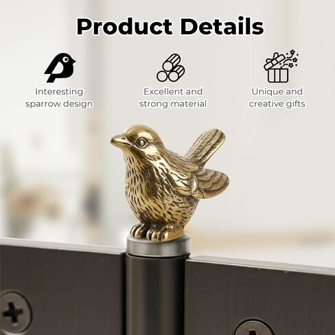 9 Pcs Sparrow Hinge Heads Decorative Topper Set, Vintage Bird Door Hinge Decorative Topper for Hinges Cabinets Shelves Etc in Kuwait
