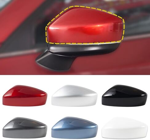 Door Side Rearview Mirror Cover Compatible With Mazda CX-5 CX5 2017 2018 2019 2020 2021 Housing Rearview Mirror Protective Cover Black Right Passenger Side in Saudi Arabia