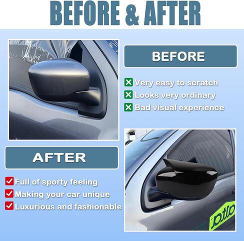 XITER Rear View Side Mirror Cover Side Mirror Cap for Nissan Frontier 2022-2026,Glossy Black in Saudi Arabia