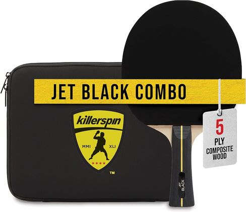 Killerspin Jet Black Ping Pong Paddle - Table Tennis Rackets for Beginner & Advanced Table Tennis Players -Flared Handle – Control with Comfort in Saudi Arabia