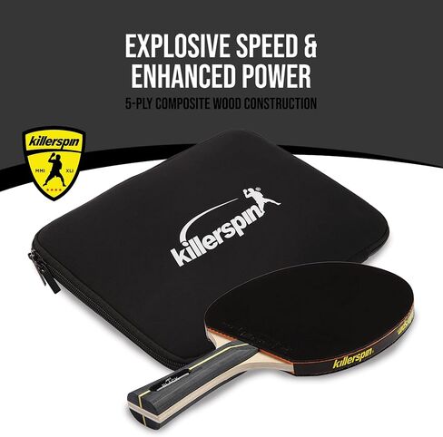 Killerspin Jet Black Ping Pong Paddle - Table Tennis Rackets for Beginner & Advanced Table Tennis Players -Flared Handle – Control with Comfort in Saudi Arabia