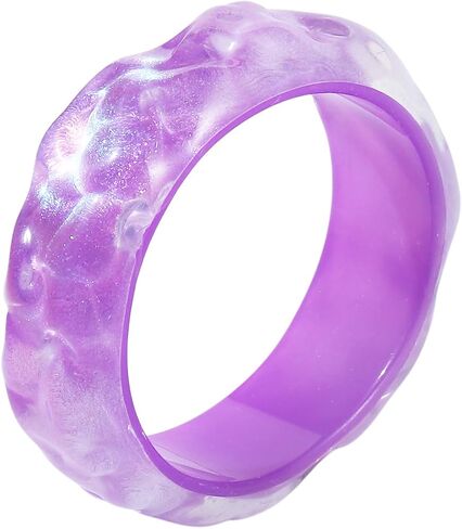 Boho Colorful Chunky Sparkling Acrylic Resin Bangle Bracelet for Women Transparent Wristbands Wide Irregular Geometric Cuff Bangle Bracelet Statement Bracelets for Holiday in Saudi Arabia