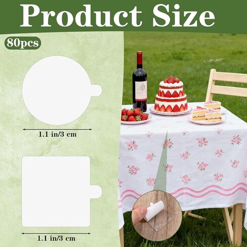 80PCS Adhensive Table Cloth Holder Clips Clear Removable Tablecloth Clip Double Sided Mounting Dots Windproof Transparent Clamps for Securing Tablecloths Indoor Outdoor Party Wedding Christmas Picnic in Saudi Arabia