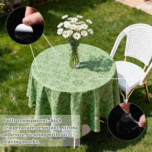 80PCS Adhensive Table Cloth Holder Clips Clear Removable Tablecloth Clip Double Sided Mounting Dots Windproof Transparent Clamps for Securing Tablecloths Indoor Outdoor Party Wedding Christmas Picnic in Saudi Arabia