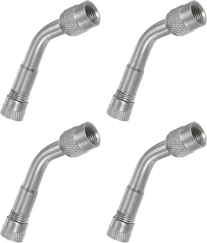 PATIKIL 135 Degree Valve Stem Extension, 4 Pcs Universal Tire Valve Stem Extenders Adaptor Compatible for Cars Bicycles Motorcycles Trailers RV Leisure Vehicles, Silver in Saudi Arabia