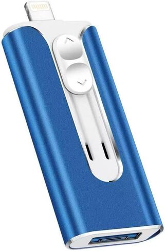 Flash Drive 256GB for iPhone Thumb Drive, 3 in 1 Lightning, Type-C and USB, External Hard Drive for iPhone, High Speed External Storage Jump Drive for iPhones/iPad/Android/PC, Pink in Saudi Arabia