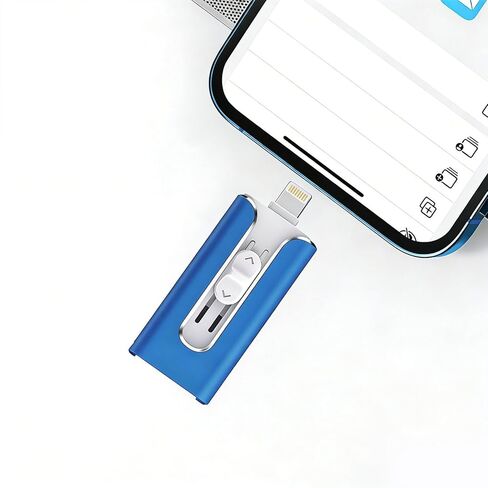 Flash Drive 256GB for iPhone Thumb Drive, 3 in 1 Lightning, Type-C and USB, External Hard Drive for iPhone, High Speed External Storage Jump Drive for iPhones/iPad/Android/PC, Pink in Saudi Arabia