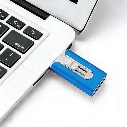 Flash Drive 256GB for iPhone Thumb Drive, 3 in 1 Lightning, Type-C and USB, External Hard Drive for iPhone, High Speed External Storage Jump Drive for iPhones/iPad/Android/PC, Pink in Saudi Arabia
