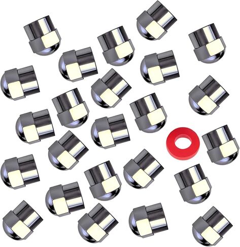 Brass Tire Valve Caps（25 Pack），Heavy-Duty Stem Covers | Dust Proof, with O Rubber Seal | Hexagon Design | Outdoor, All-Weather, Leak-Proof Air Protection | Light-Weight | Universal Fit in Saudi Arabia