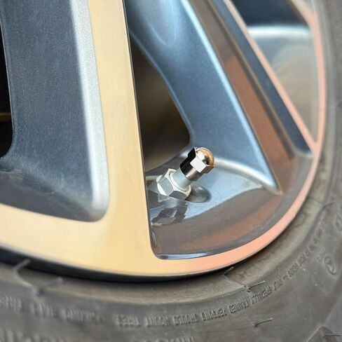 Brass Tire Valve Caps（25 Pack），Heavy-Duty Stem Covers | Dust Proof, with O Rubber Seal | Hexagon Design | Outdoor, All-Weather, Leak-Proof Air Protection | Light-Weight | Universal Fit in Saudi Arabia