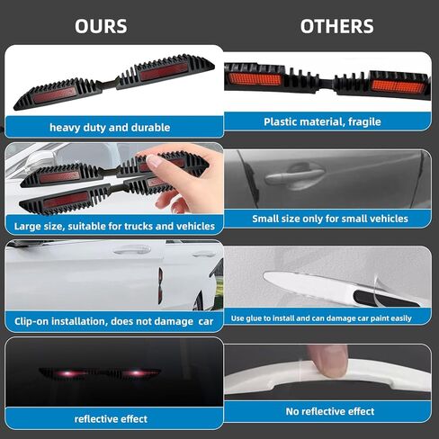 واقيات حواف أبواب السيارة مع شريط عاكس، مقاس عالمي، أسود وأحمر، عبوتان in Kuwait