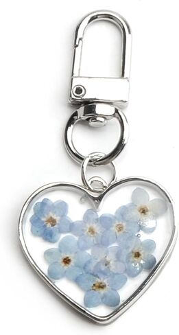 سلسلة مفاتيح Forget Me Not Flowers المضغوطة على شكل زهرة Forget Me Not هدايا للنساء في أعياد الميلاد وعيد الميلاد وعيد الحب وعيد الأم in Kuwait