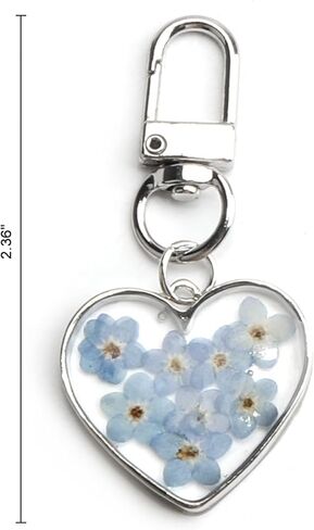 سلسلة مفاتيح Forget Me Not Flowers المضغوطة على شكل زهرة Forget Me Not هدايا للنساء في أعياد الميلاد وعيد الميلاد وعيد الحب وعيد الأم in Kuwait