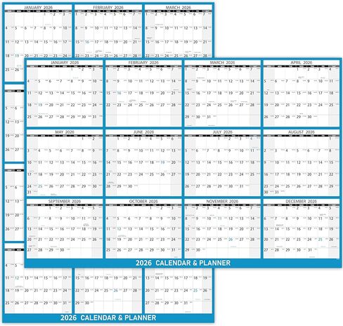 2026 Yearly Wall Calendar - Large Dry Erase Calendar for Wall, 23" x 35", January - December, 12 Months Folded Yearly Calendars 2026 in Kuwait
