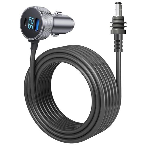 كابل طاقة Starlink Mini Car Charger DC، 3M (10FT) كابل Starlink Mini 3 في 1، محول ولاعة السجائر 12V-48V مع شاشة رقمية، USB C PD 40W مع منافذ USB A 35W in Kuwait