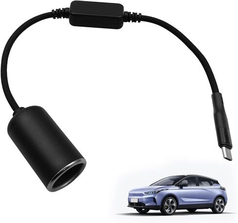 محول USB C إلى 12 فولت/18 وات نوع C ذكر إلى 12 فولت مقبس ولاعة السجائر كابل أنثى، نظام تحديد المواقع العالمي (GPS)، كاميرا داش، شرائط إضاءة LED للسيارة، إلخ، خط الطاقة in Kuwait