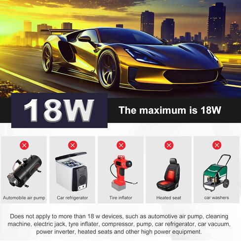 محول USB C إلى 12 فولت/18 وات نوع C ذكر إلى 12 فولت مقبس ولاعة السجائر كابل أنثى، نظام تحديد المواقع العالمي (GPS)، كاميرا داش، شرائط إضاءة LED للسيارة، إلخ، خط الطاقة in Kuwait