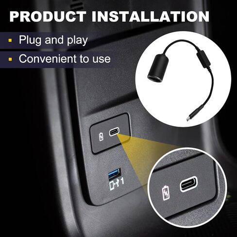 محول USB C إلى 12 فولت/18 وات نوع C ذكر إلى 12 فولت مقبس ولاعة السجائر كابل أنثى، نظام تحديد المواقع العالمي (GPS)، كاميرا داش، شرائط إضاءة LED للسيارة، إلخ، خط الطاقة in Kuwait