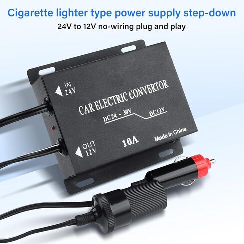 PNGKNYOCN 24V to 12V Car Buck Converter ，10A 120W Car Cigarette Lighter 24V to 12V Power Supply Converter Transformer for Automotive, Truck& DIY Electronic Projects in Saudi Arabia